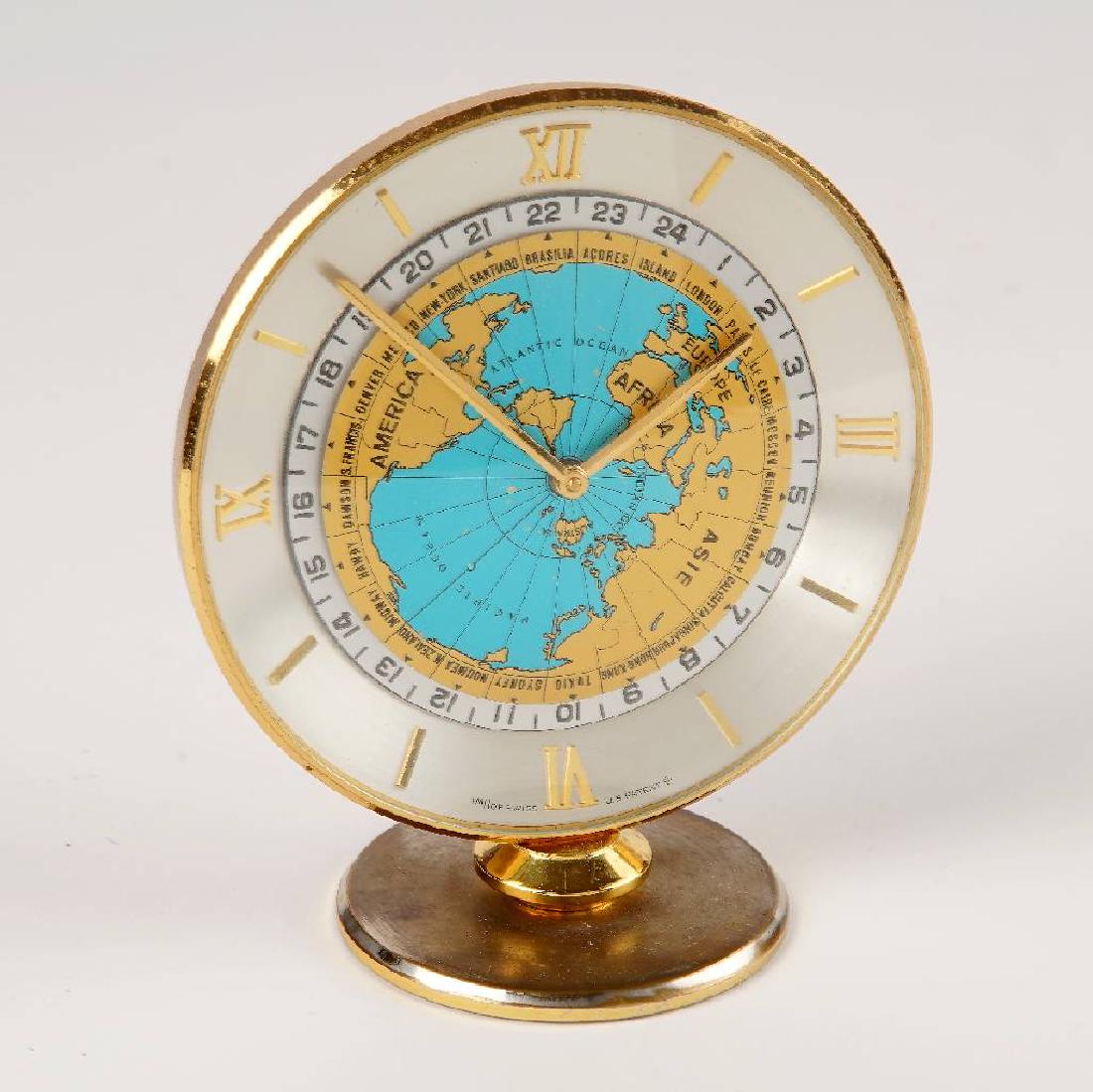 IMHOF rare table clock with world time display (1 of 2)