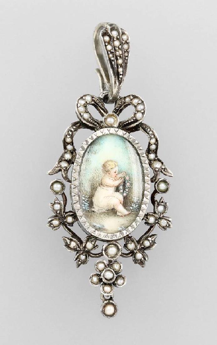Pendant with miniature painting approx. 1870/80s (1 of 1)