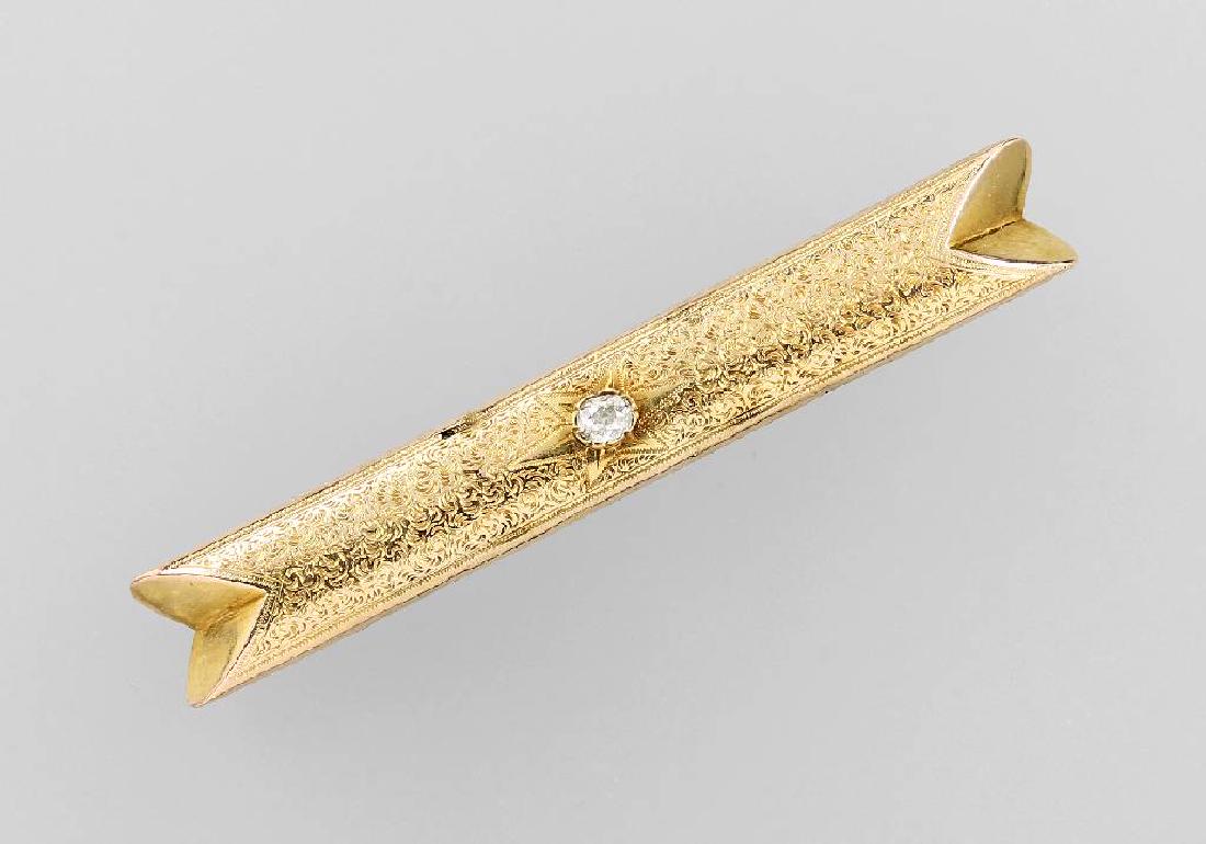 14 kt gold brooch with diamond, german approx.1880 (1 of 1)