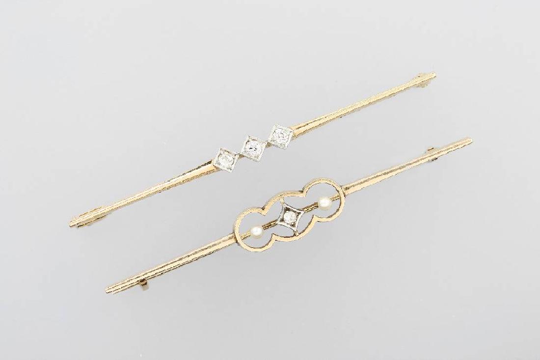 Lot 2 brooches with diamonds, german 1910- 1925/30 (1 of 1)