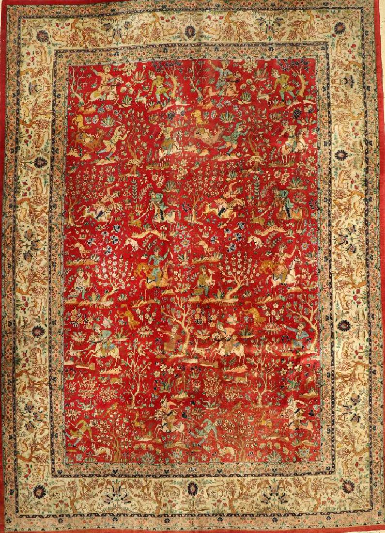 Tabriz 'Narouni' (Signed) Carpet (Hunting Pattern), (1 of 1)