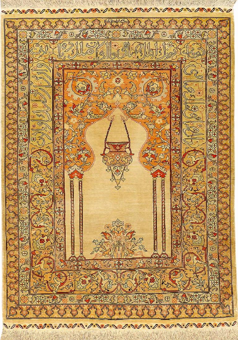 Fine Silk Hereke Rug (Signed), (1 of 7)