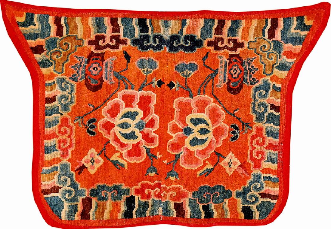 Tibetan Shigatse Makden 'Saddle' (Vase-PeoniesDesign), (1 of 5)