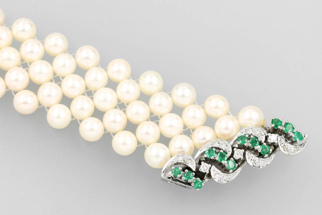 14 kt gold 5-row bracelet with cultured akoya pearls (1 of 1)