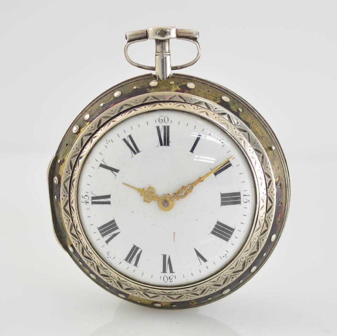 Silver verge watch with 2 outer cases (1 of 7)