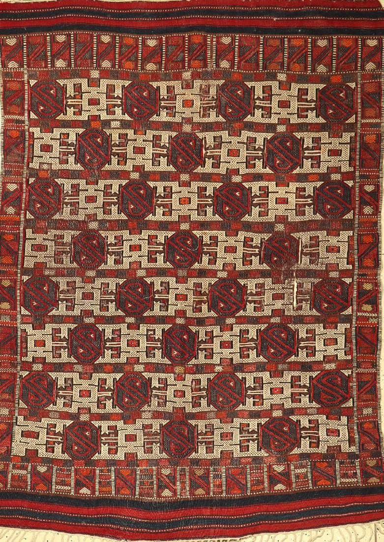 Bergama-Cicim 'Flatweave',: Bergama-Cicim 'Flatweave', Turkey, circa 1920, wool/wool, approx. 211 x 152 cm, condition: 4 (traces of age/use). Summer- Auction (205 Lots): Antique, old and decorative rugs & carpets. Please ask for