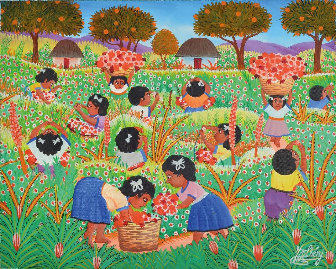 Jacques Richard, born 1929 Cap Haitien/ Haiti,was: Jacques Richard, born 1929 Cap Haitien/ Haiti,was discovered in 1951 by Philome Obin and invited to work in the Art Center, painted first historical scenes and then he focused on humorous child pictur