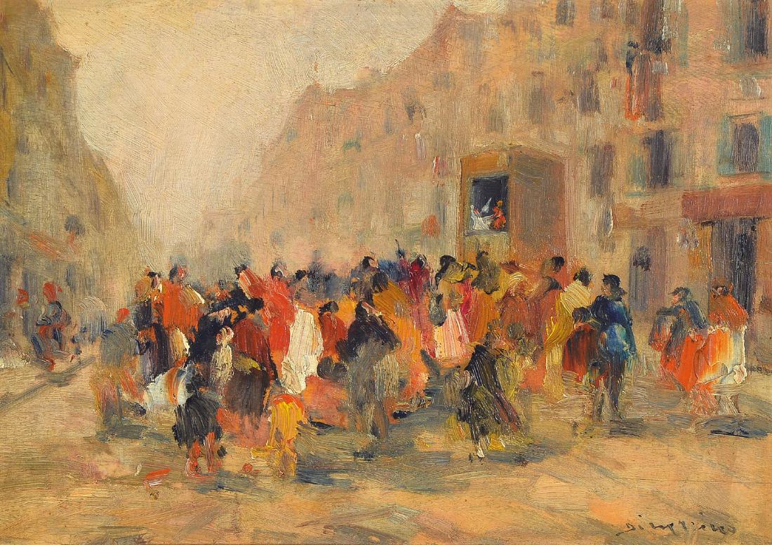 Francesco di Marino, 1892-1954, People on the street in (1 of 3)