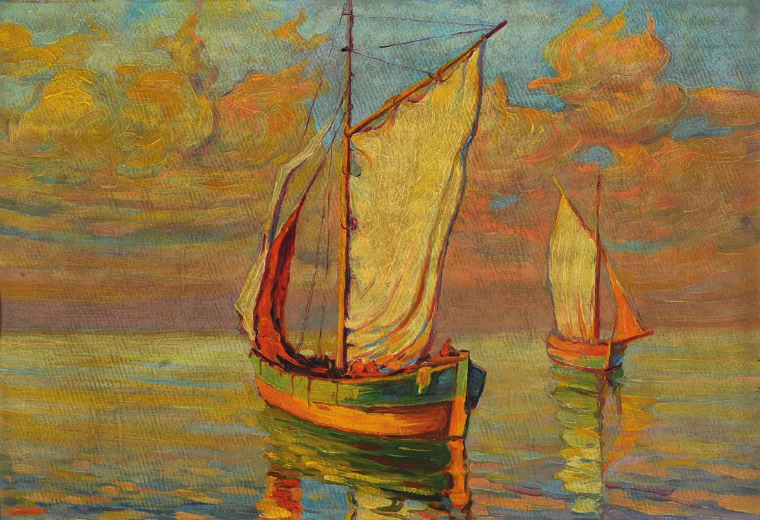 Impressionist landscape, probably Eastern, around (1 of 2)