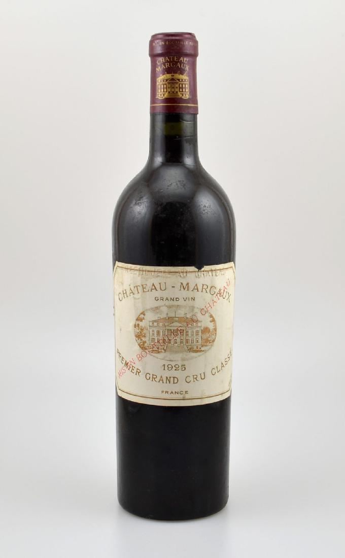 1 bottle 1925 Chateau Margaux, Margaux, Premier: 1 bottle 1925 Chateau Margaux, Margaux, Premier Grand Cru Classe, filling level: into neck, label soiled and damaged, not tasted, very rarely in the market, Provenance: From a private wine collection