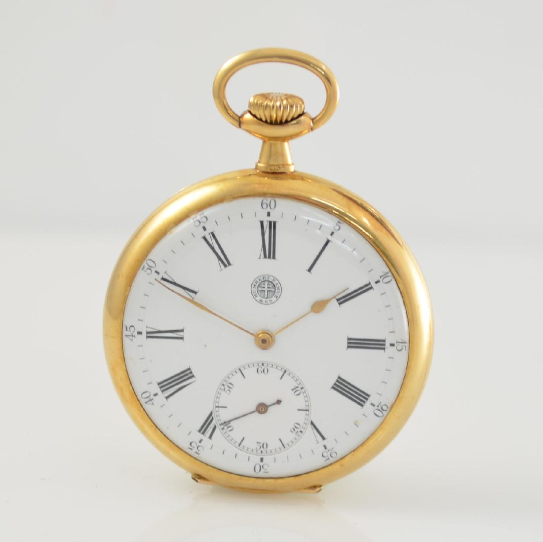 HUMBERT RAMUZ & Co. 18k gold open face pocket watch