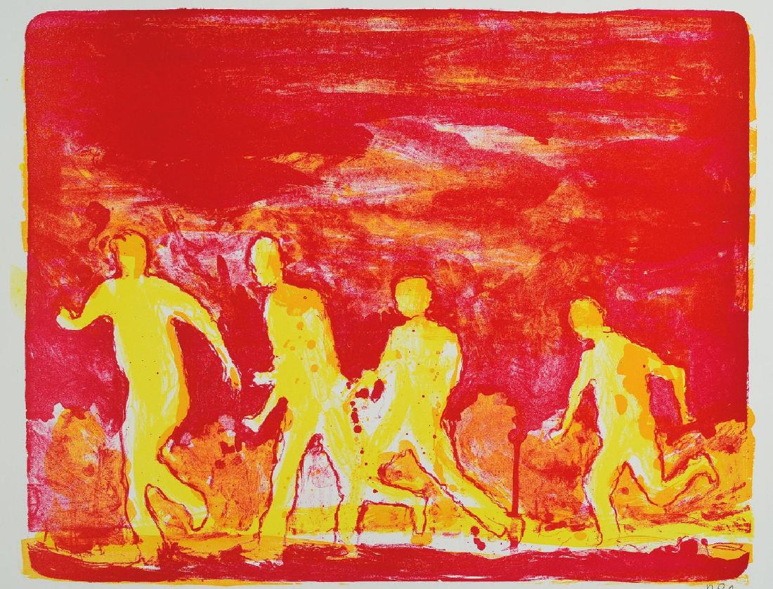 Daniel Richter, born 1962, lithograph, monogrammed: Daniel Richter, born 1962, lithograph, monogrammed, sheet size 42x29,5 cm