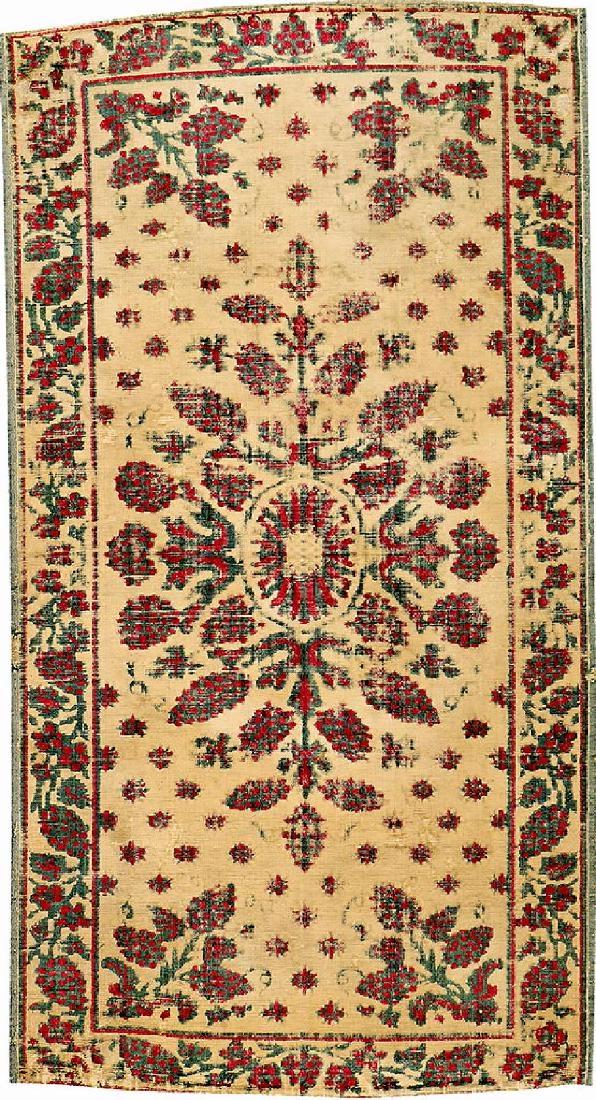 Ottoman Scutari 'Velvet Panel' (Yastik),: Ottoman Scutari 'Velvet Panel' (Yastik), Turkey, 1.Half 19th century, silk/velvet/cotton, approx. 109 x 60 cm, condition: (traces of age/use), rare. Special-Auction (322 Lots): Antique, old and decora