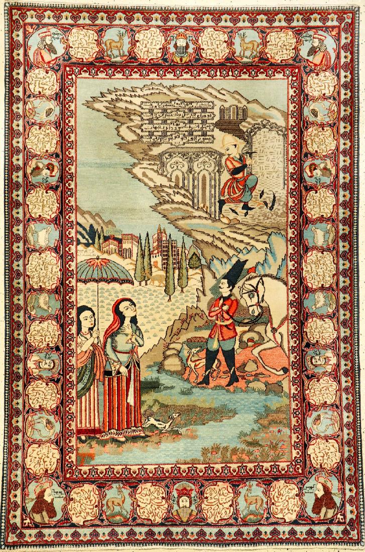 Kurk Kashan 'Pictorial Rug' (Story Of Bahram Gur), (1 of 1)