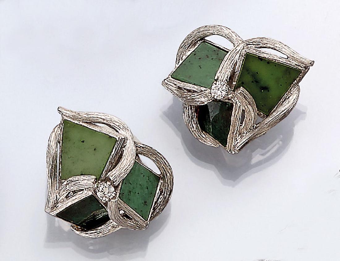 Pair of 18 kt gold designer earclips JULIA PLANA with (1 of 1)