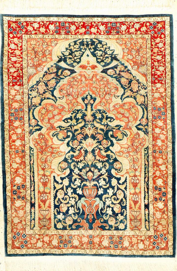 Very Fine & Unique Silk Hereke Rug (15x15 Knotting) (1 of 8)