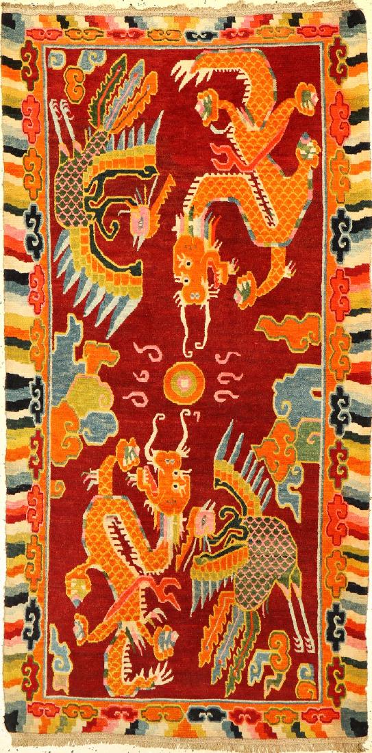 Tibetan Shigatse 'Khaden' Rug (Dragon & Phoenyx), (1 of 9)