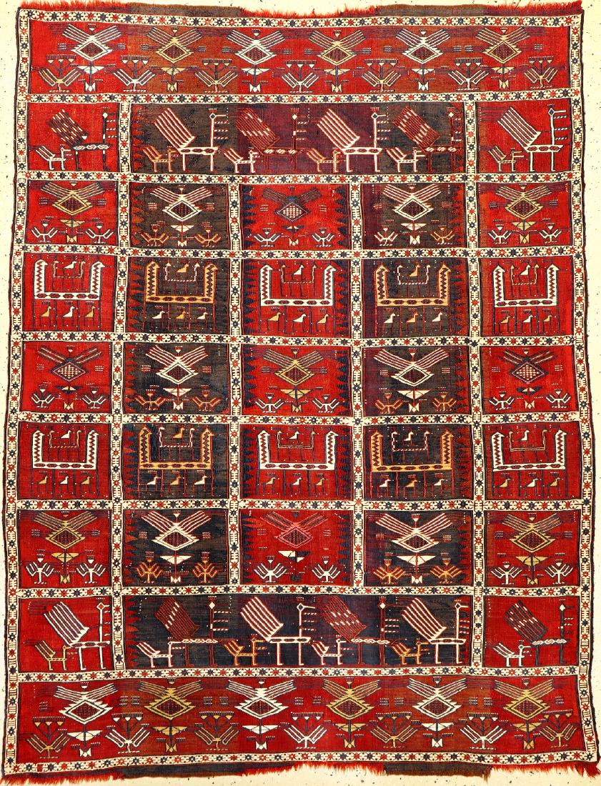 Fine 'Part-Cotton' Azeri 'Shadda' Flatweave, (1 of 14)