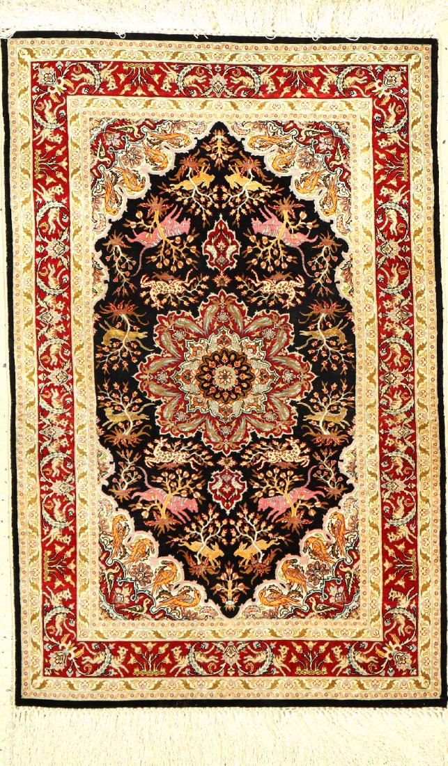 Very Fine Silk Hereke Rug (14x14 Knotting),