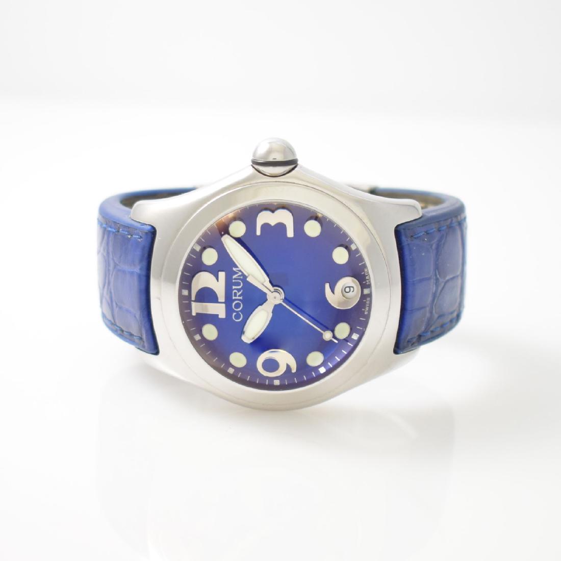 CORUM gents wristwatch model Bubble: CORUM gents wristwatch model Bubble, Switzerland around 2006, stainless steel case including original leather strap with butterfly buckle, quartz, snap on case back, solid curved sapphire crystal, dis