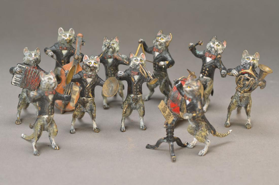 10 pieces-cat orchestra, Vienna Bronze, 2.H.20.th (1 of 1)
