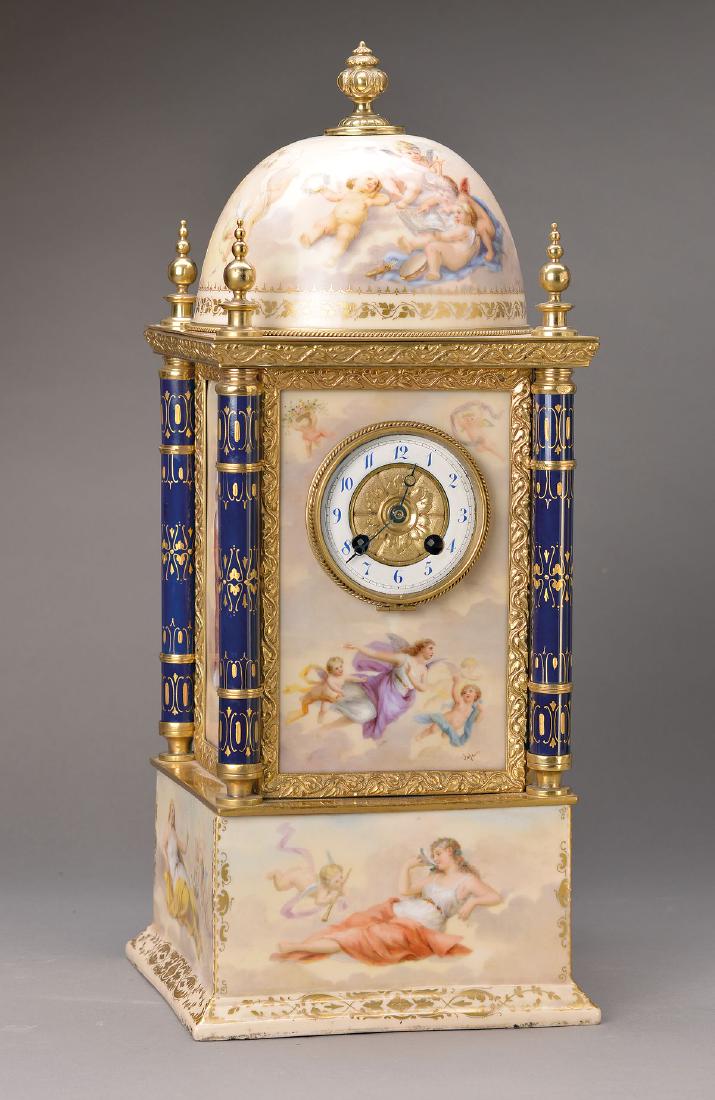 table clock, after ancient model, housing porcelain (1 of 1)