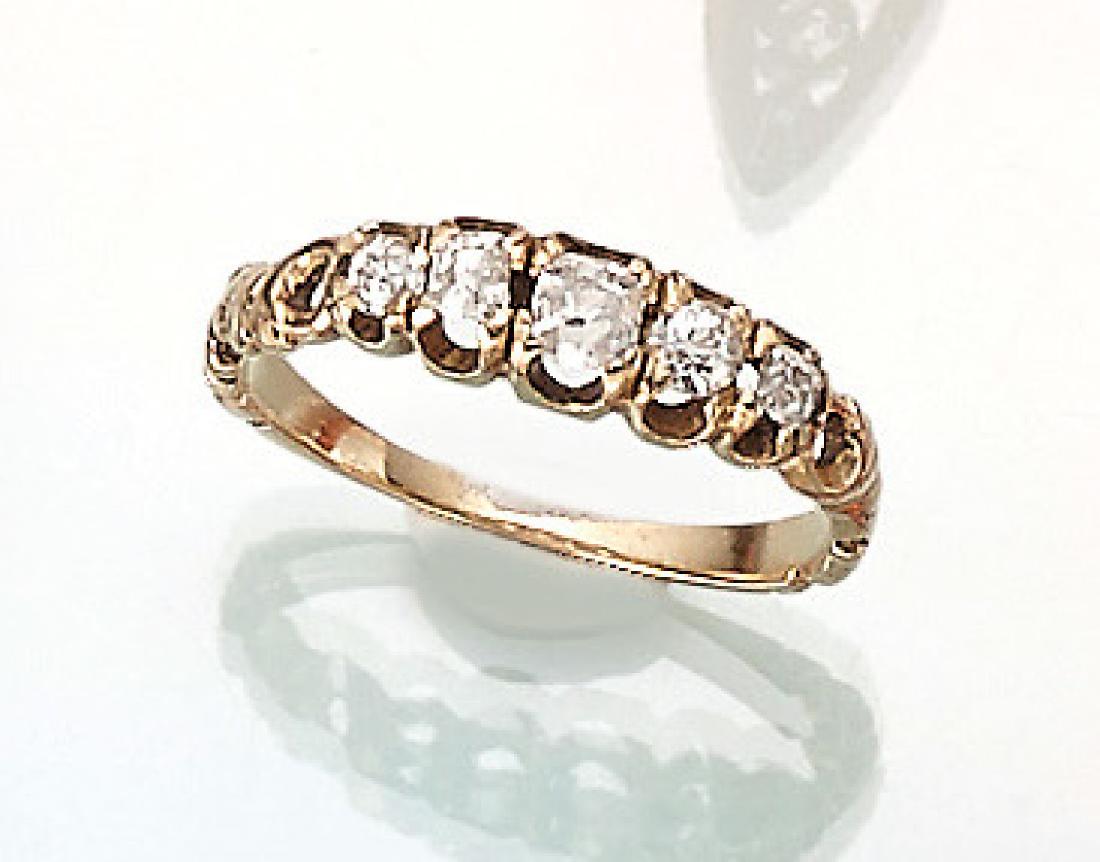 18 kt gold ring with diamonds, approx. 1880 (1 of 1)