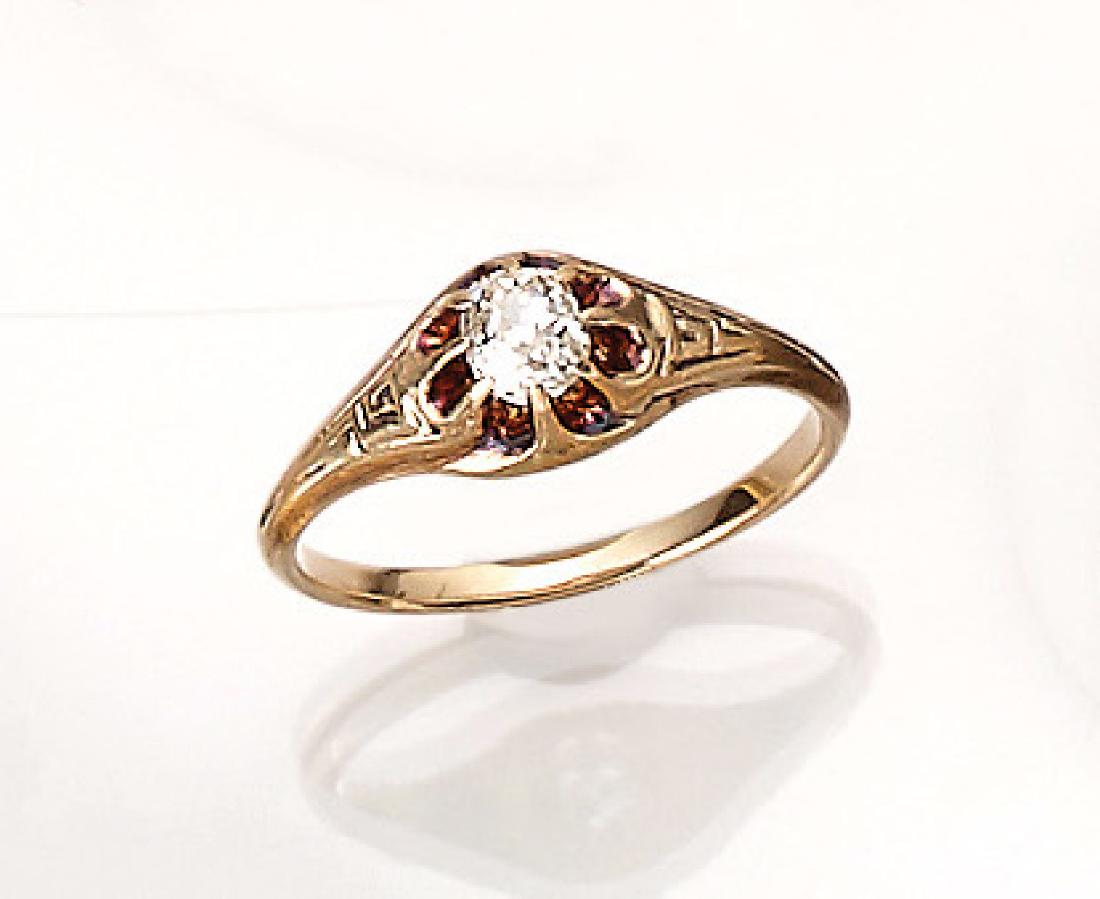14 kt gold ring with diamond (1 of 1)