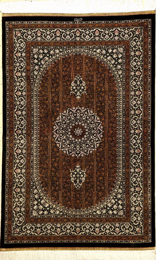 Very Fine & Rare Silk Qum 'Masouni' Rug (Signed), (1 of 1)