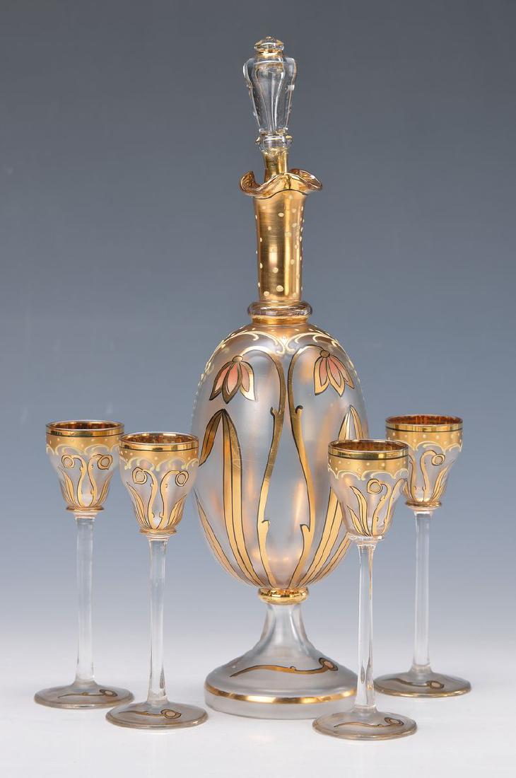 Liqueur set, Bohemia, around 1900, blown glass (1 of 1)