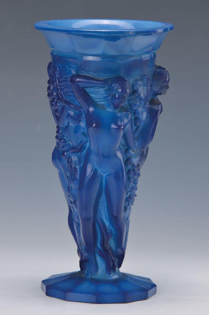 vase, Gablonz, Curt Schlevogt, 1930s, blue opaque (1 of 1)