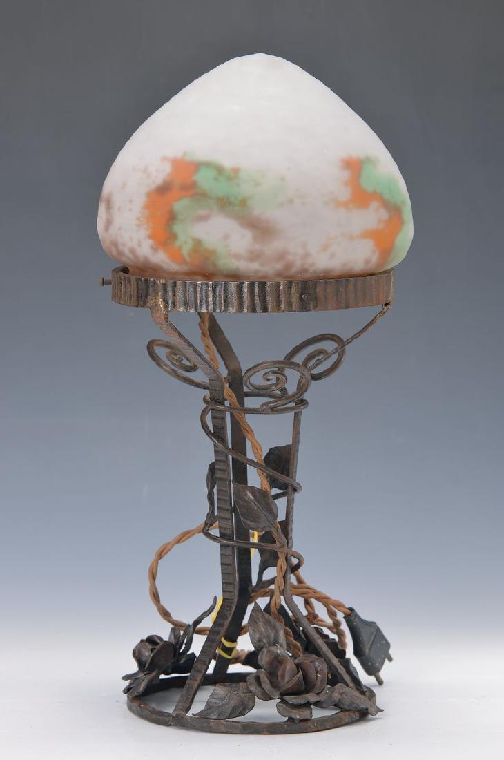 Table lamp, signed Muller, 1920s, colorless glass (1 of 1)