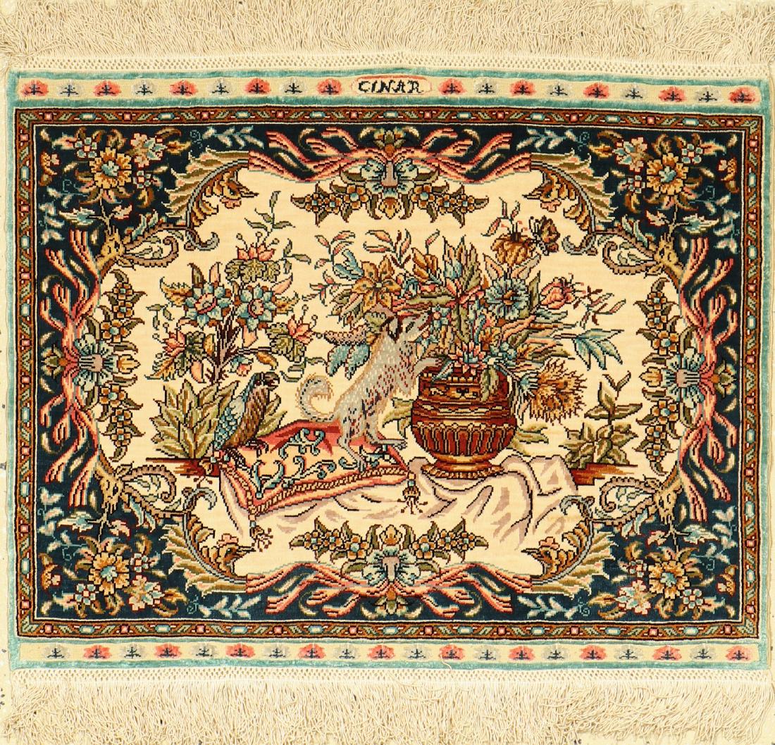 Kayseri silk fine Rug, Turkey, approx. 40 years, pure (1 of 1)
