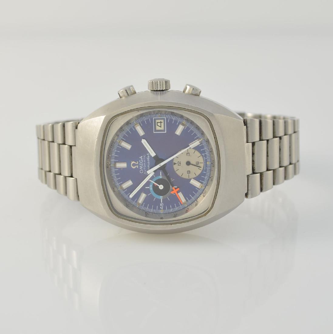 OMEGA Seamaster gents wristwatch with chronograph: OMEGA Seamaster gents wristwatch with chronograph in stainless steel, Switzerland around 1973, self winding, reference 176005, case back with sea horse logo screwed-down, original bracelet with deploy