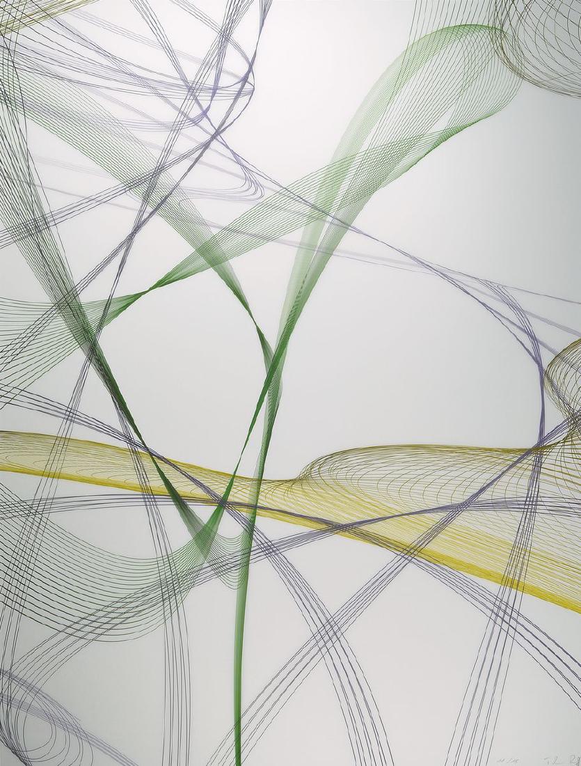 Thomas Ruff, born 1958, Zycles, Ditoneprint: Thomas Ruff, born 1958, Zycles, Ditoneprint ontransparent polyester film , signed and numbered 11/15 from 2014, sheet size 100 x 80 cm, frame: 130 x 105 cm