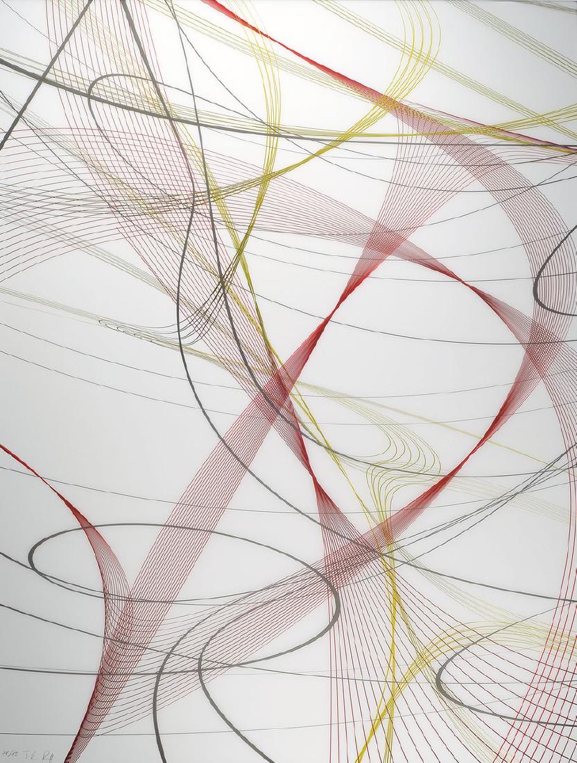 Thomas Ruff, born 1958, Zycles, Ditoneprint: Thomas Ruff, born 1958, Zycles, Ditoneprint ontransparent polyester film , signed and numbered 11/15 from 2014, sheet size 100 x 80 cm, frame: 130 x 105 cm