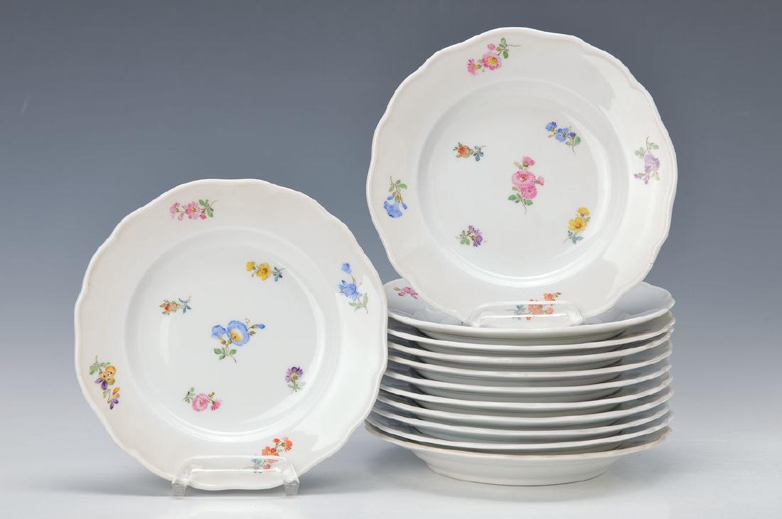 12 small plates, Meissen, around 1890, porcelain (1 of 1)