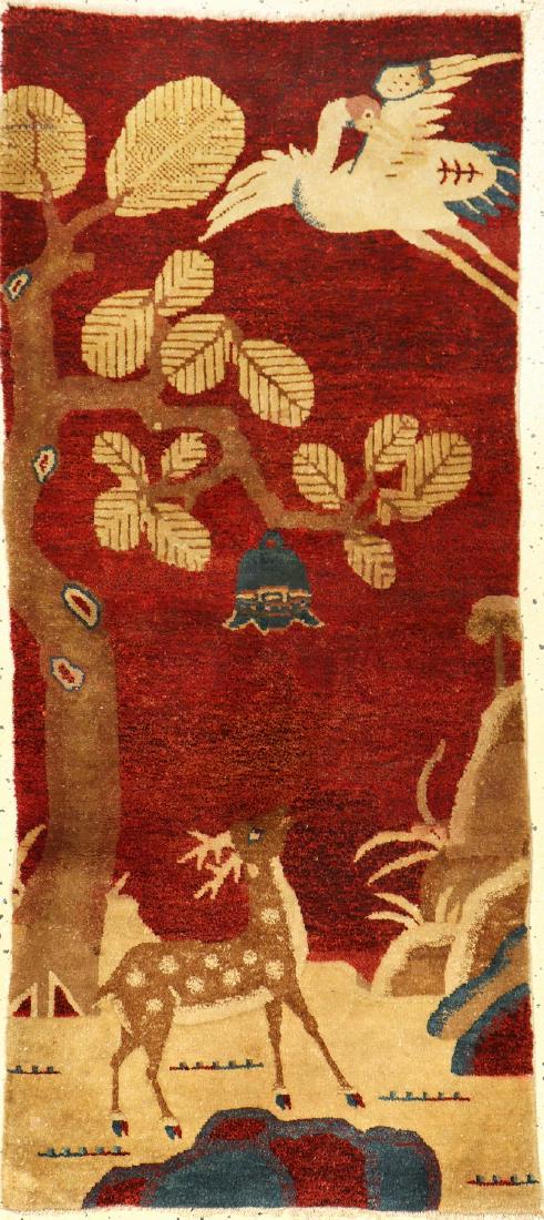 'Salt & Pepper Ground Patterned' Pao Tao Rug,: 'Salt & Pepper Ground Patterned' Pao Tao Rug, China, circa 1910, wool/cotton, approx. 120x 60 cm, condition: 3. Special-Auction: Antique,old and decorative collector rugs & carpets. Please ask for con