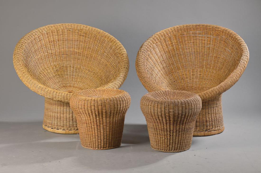 two wicker-chair and two stool, designed by Egon (1 of 1)