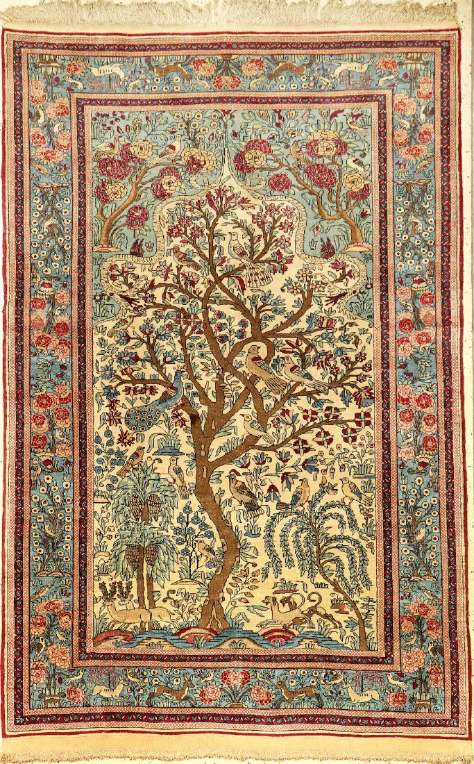 Fine & Rare White Ground Isfahan 'Ahmad' (Part-Silk) (1 of 9)