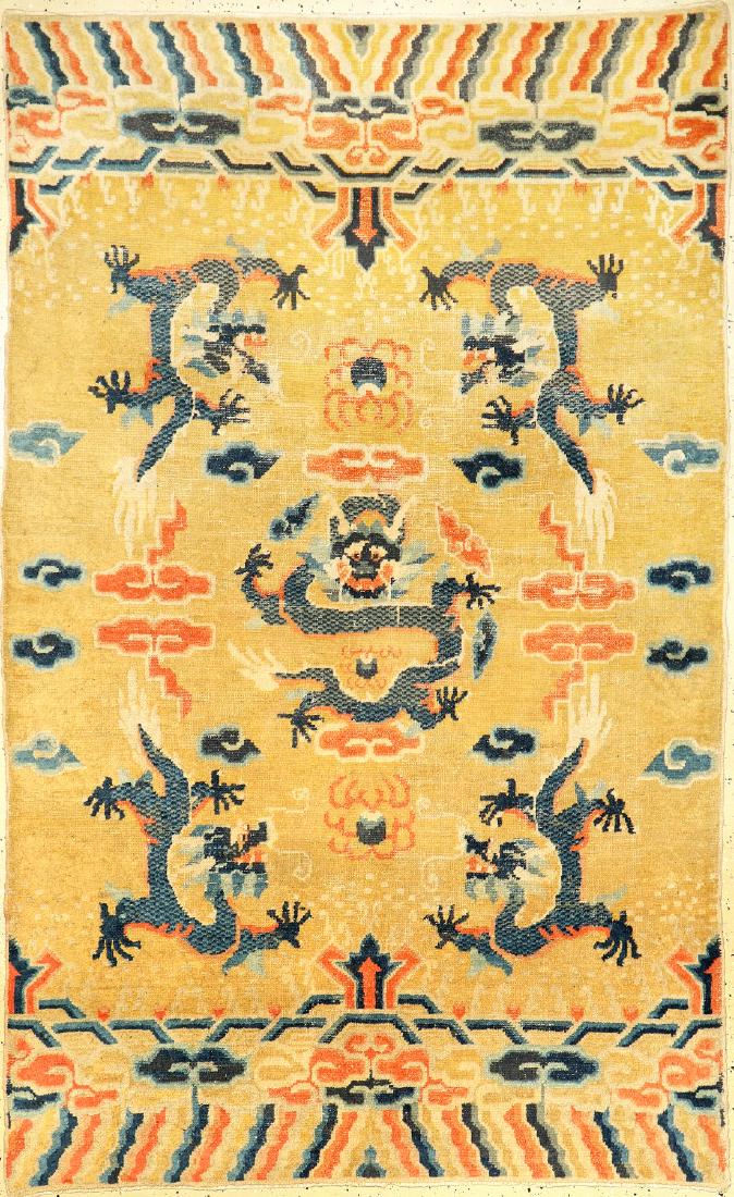 Yellow Ningxia 'Wall-Hanging Rug' Imperial- Dragons (1 of 10)