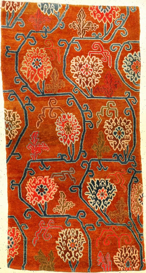 Tibetan Shigatse 'Khaden Rug' (Ming-Style Lotus (1 of 8)