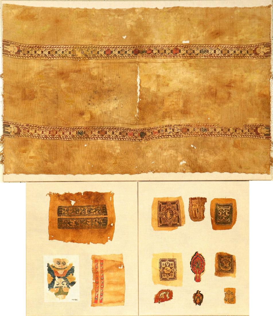 (3 Lots) 13x Rare Early Coptic 'Textile- Fragments', (1 of 10)