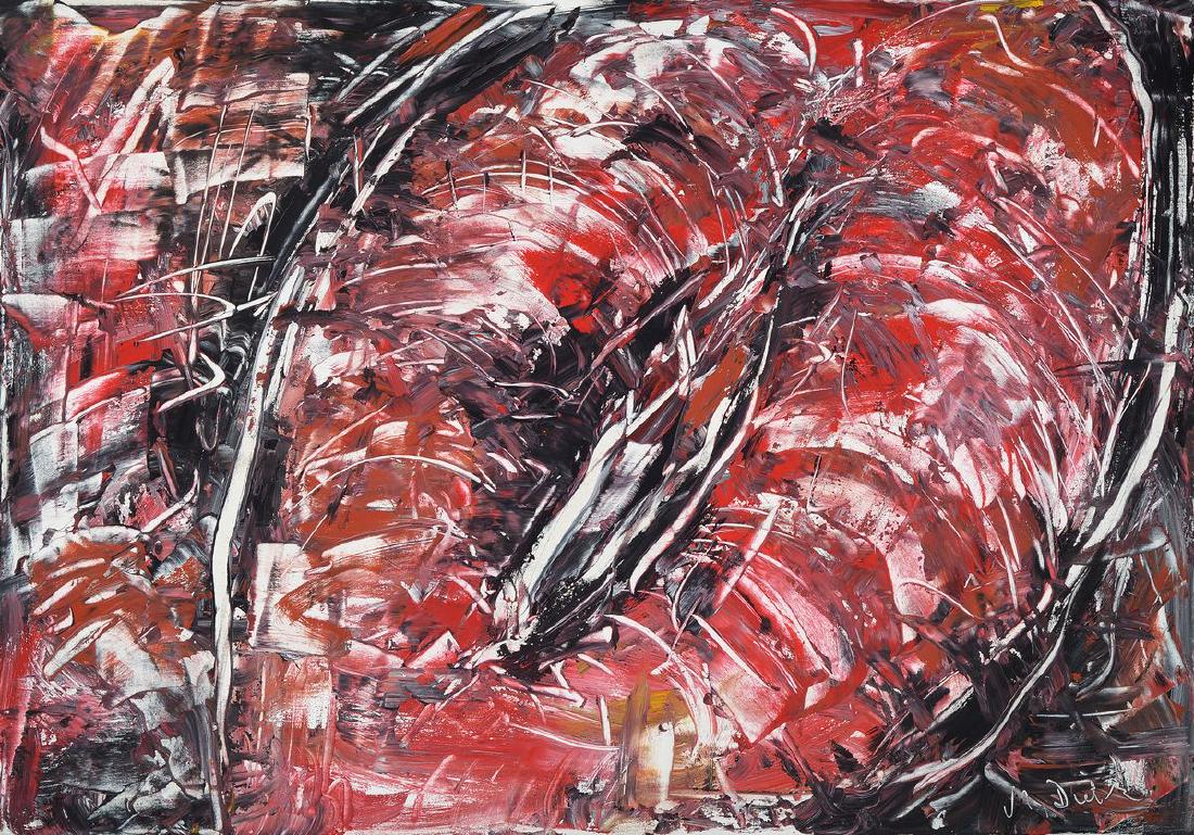 Madeleine Dietz, born 1953 Mannheim, multiple awarded: Madeleine Dietz, born 1953 Mannheim, multiple awarded artist with numerous exh., here: untitled, abstract composition, acrylic/canvas, signed lower right, approx 70x100cm