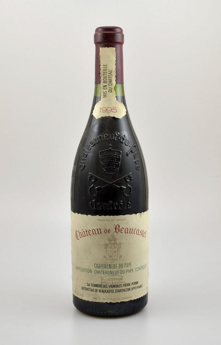 1 bottle 1995 Chateau de Beaucastel: 1 bottle 1995 Chateau de Beaucastel Chateauneuf-du-Pape, approx 75 cl, 13,5 % Vol., distance between capsule and wine: approx 1 cm, not tasted, Provenance: From a private wine collection