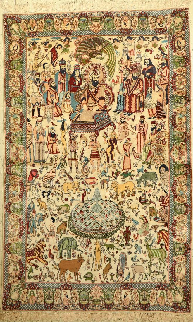 Kashmir 'Pictorial Rug' (King Solomo), (1 of 1)