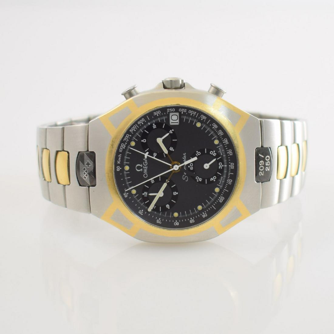 OMEGA Olympia chronograph series Seamaster Albertville: OMEGA Olympia chronograph series Seamaster Albertville 1992 Barcelona, reference 386 1031, made in a limited special edition of 250 pieces, stainless steel with gold-intarsia special edition including