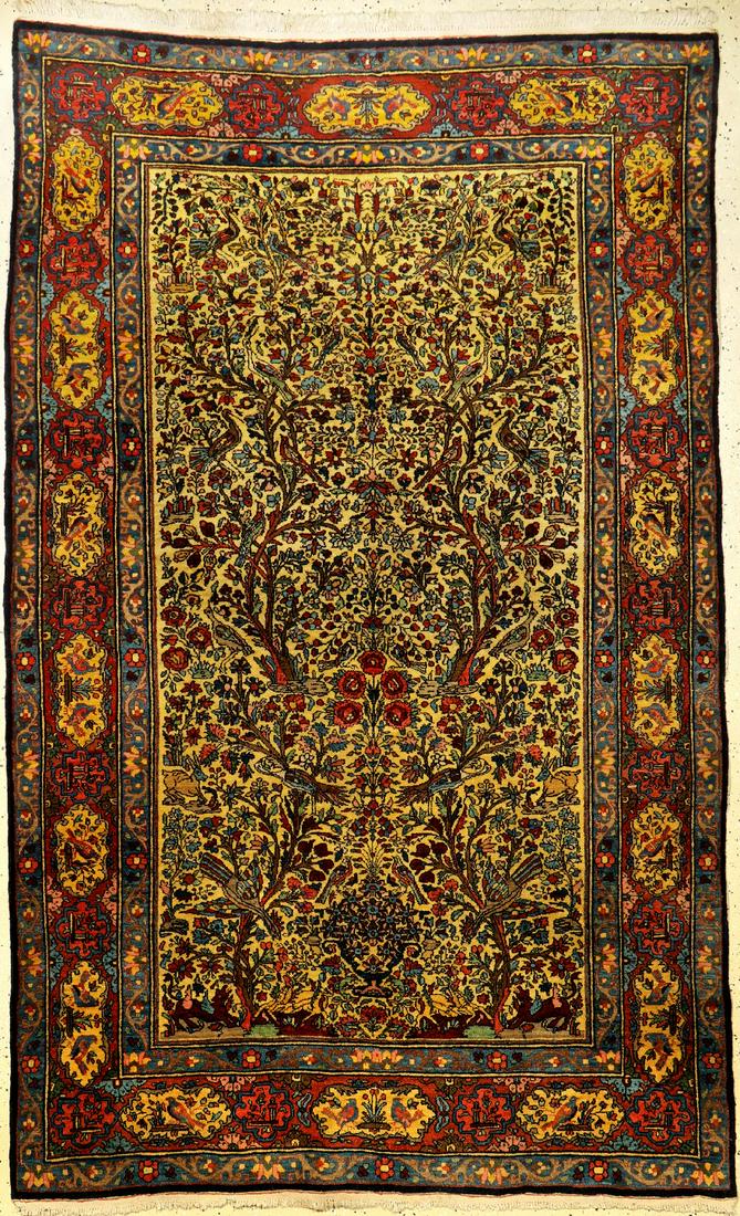 Rare Yellow Kurk Bijar Rug (Paradise Design), Oct 05, 2019 Henry's