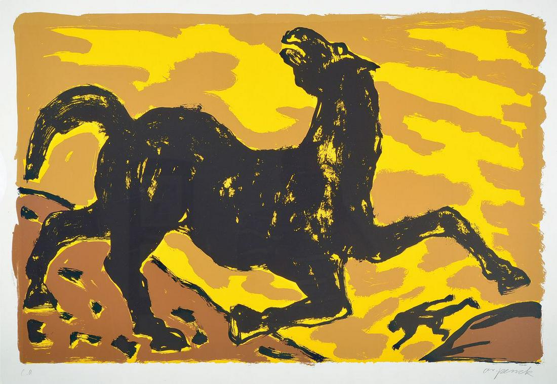 A.R. Penck,1939-2017, color serigraph on thickvellum (1 of 3)