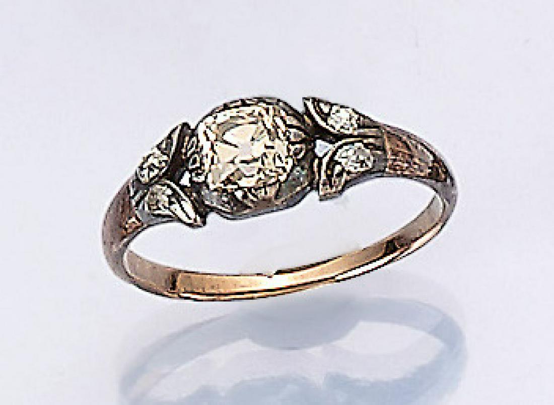 14 kt gold ring with diamonds, german approx. 1860s (1 of 1)